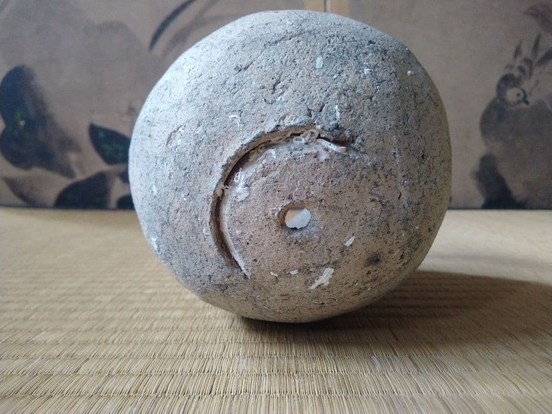 中世頃　櫛目蛸壺　骨董　古美術　茶道具　土器　壺　須恵器　古代　花器　茶道　華道