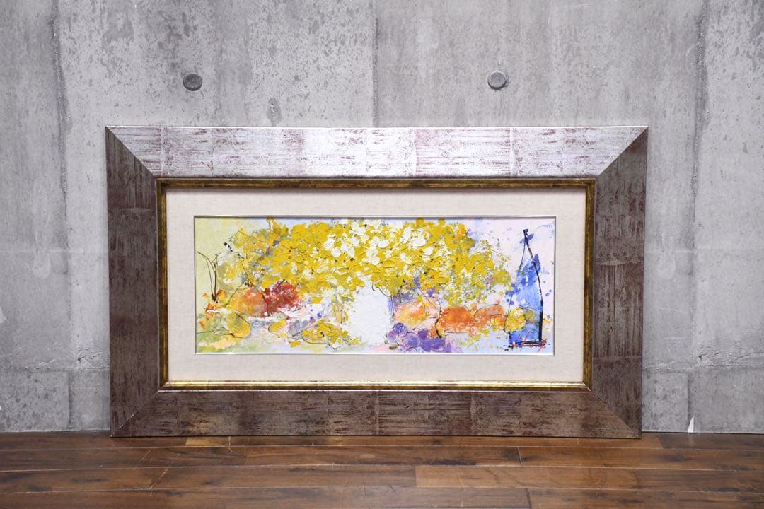 EDK91 真作保証 池田秀郎 果実と花 肉筆 油彩画 額装 サイン 裏書あり