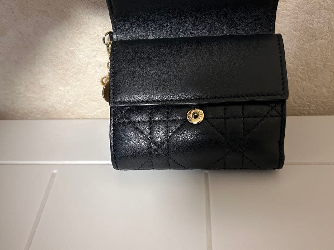 Christian Dior カナージュラムスキン 三つ折り財布