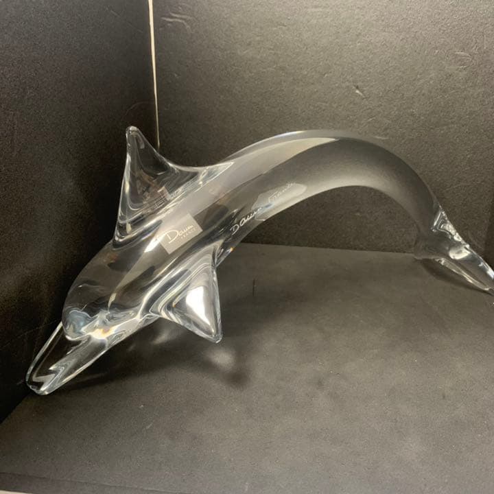 DAUM France ドーム クリスタルガラス　ドルフィン　イルカ 置物