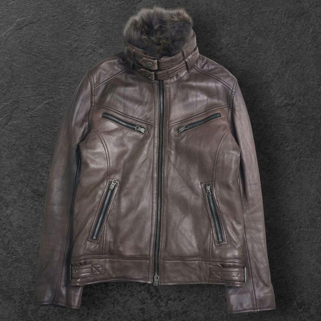 00s archive ラムレザー ファー　ジャケット ライダース 2way