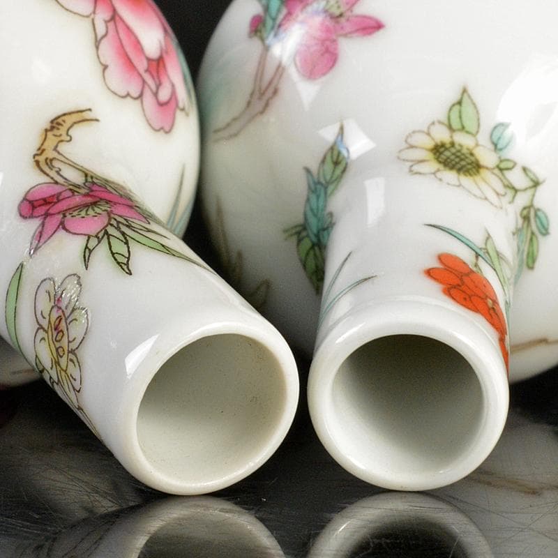 中国　中国景徳鎮款　粉彩　花文　小瓶　2点まとめて　V　R6648