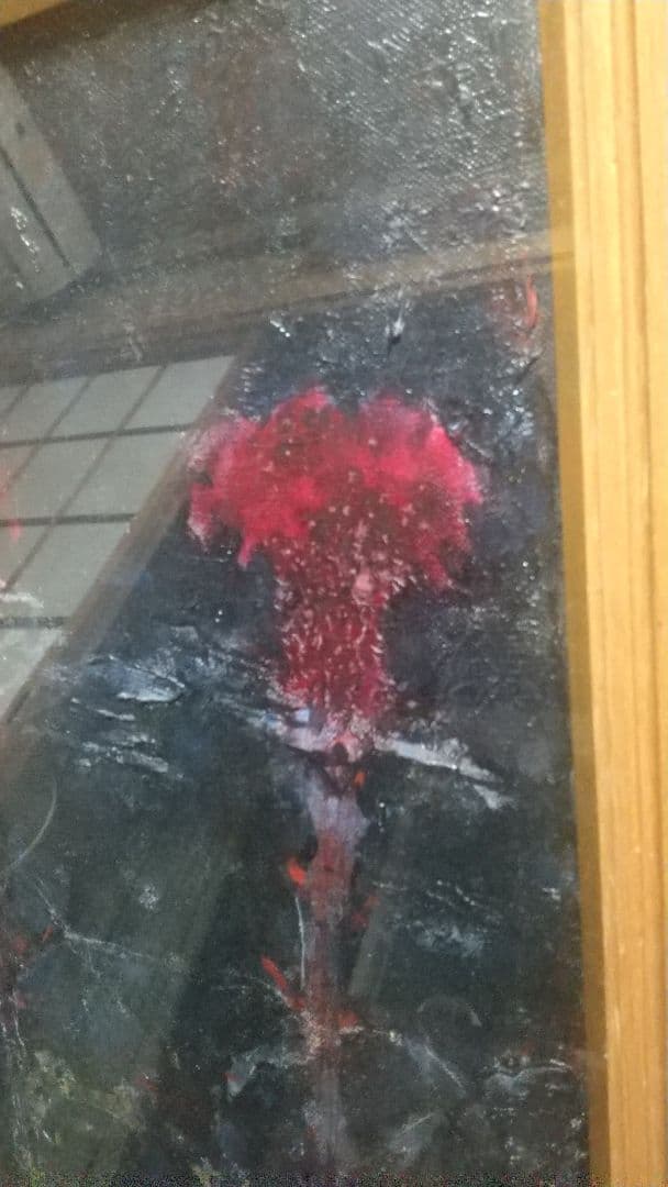 【吉岡 一】鶏頭花【絵画 油彩 油絵】額縁付き