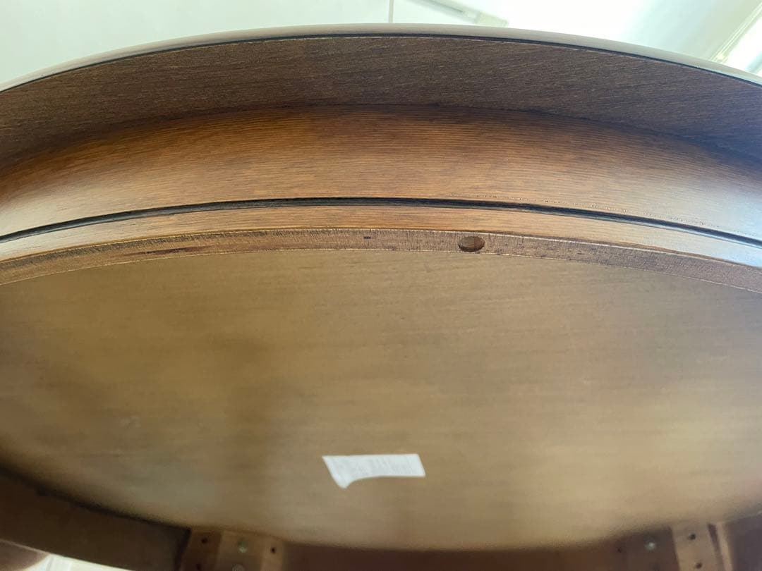 円形木製ダイニングテーブル ブラウン　円卓