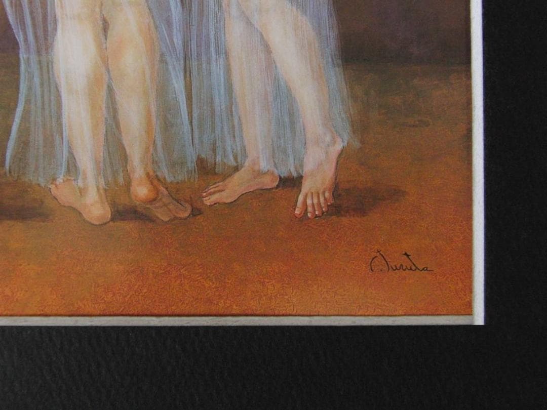 古田千鶴子、【三美神（平和を）】、希少な額装用画集より、新品額装付、状態良好