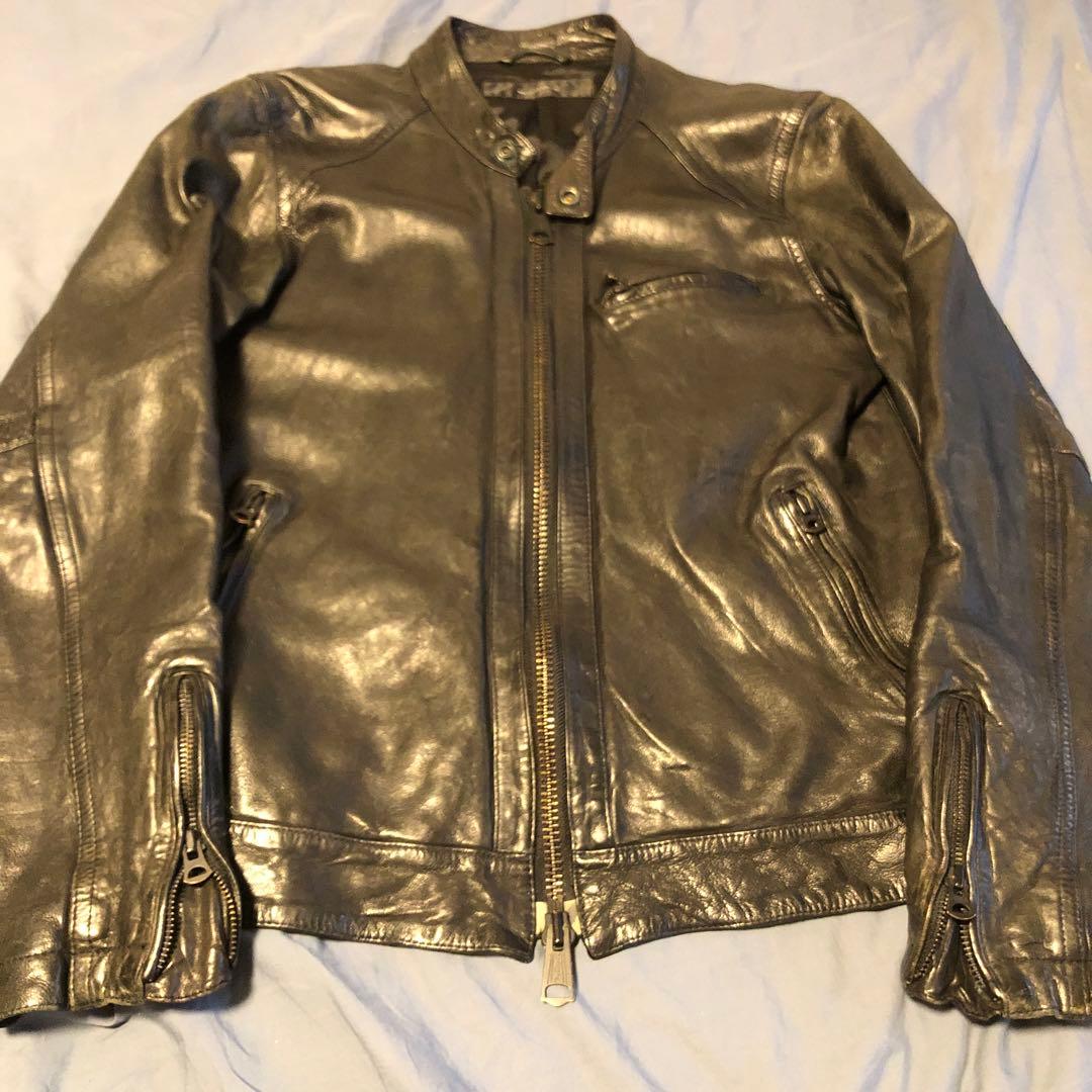 AMERICAN RAG CIEシープレザーヴィンテージ加工ライダース黒2サイズ