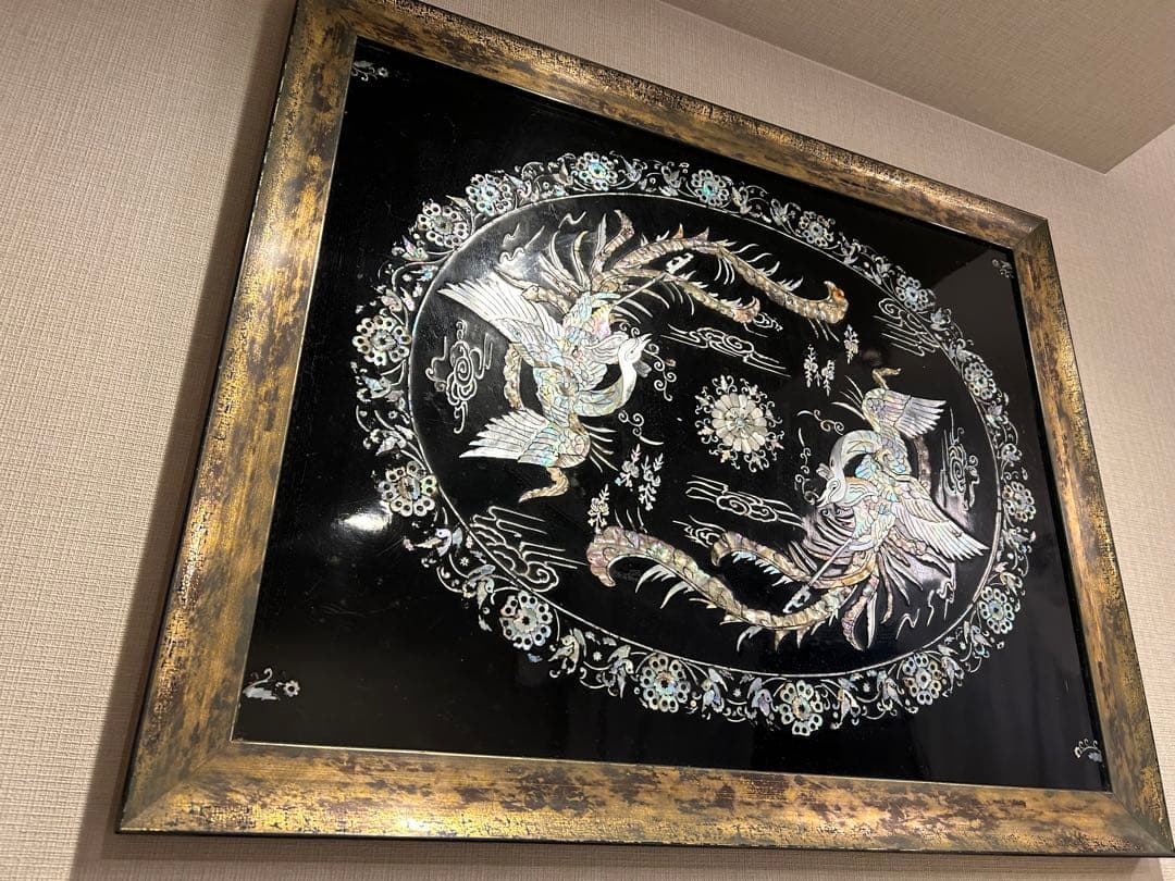 螺鈿 鳳凰 骨董 アンティーク 壁飾り/アート オブジェ モダン エスニック