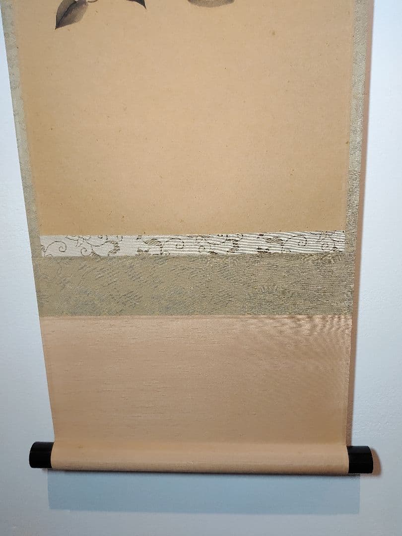 【茶道具】前大徳寺　大橋香林筆「福聚海無量」椿画賛　軸B138