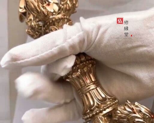 密教法具 四大明王 法器 五鈷杵 金剛杵 真鍮製 22cm