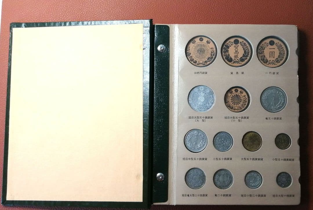 明治以降硬貨種類別ホルダー。