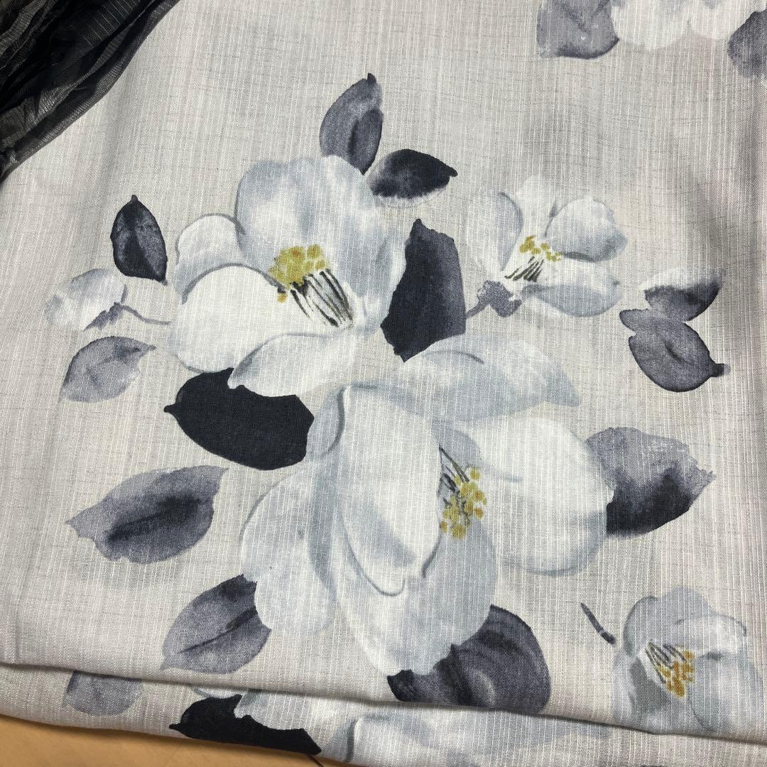 ♡ Dita 浴衣 ♡ 如月の凪椿 グレー 黒 白 花柄 大人 ギャル シック