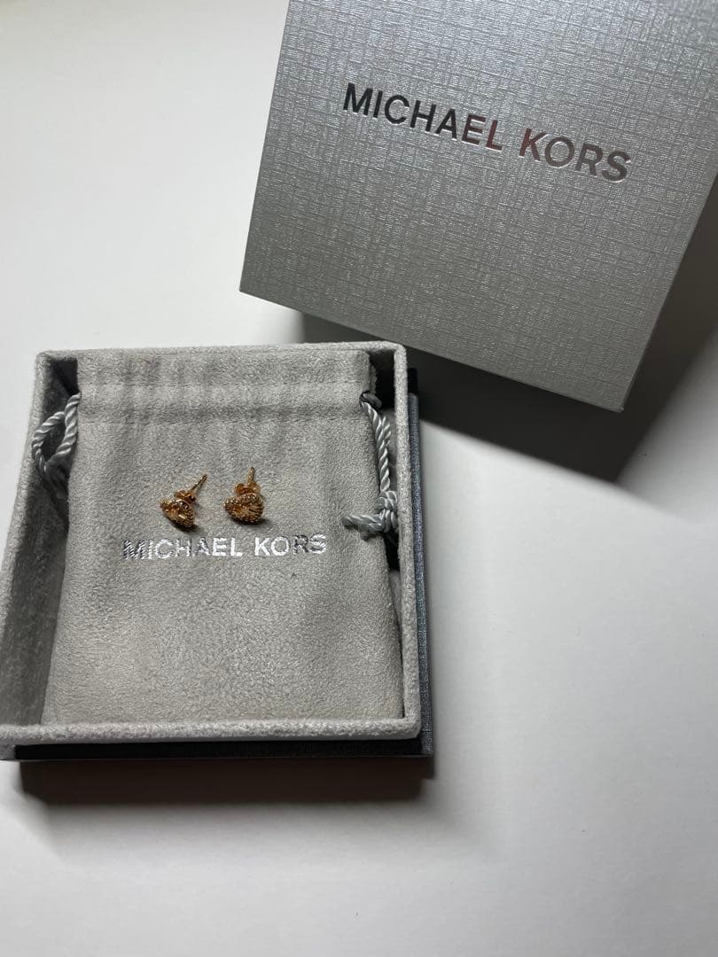 【値下げ可】MICHEAL KORS マイケルコース ハートピアスピンクゴールド