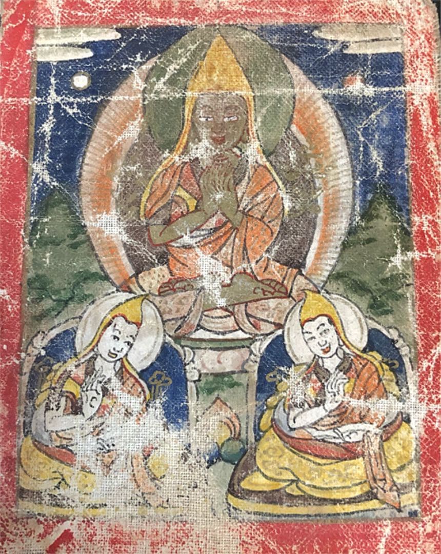 仏教美術 古玩 タンカ 額装