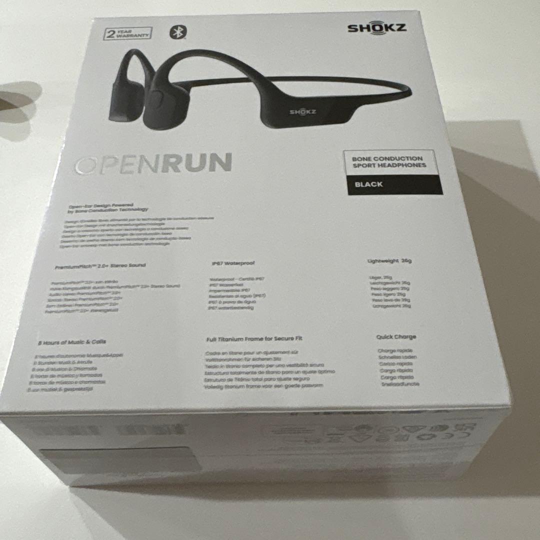 【新品未使用未開封】Shokz OpenRun（オープンラン）骨伝導イヤホン　黒