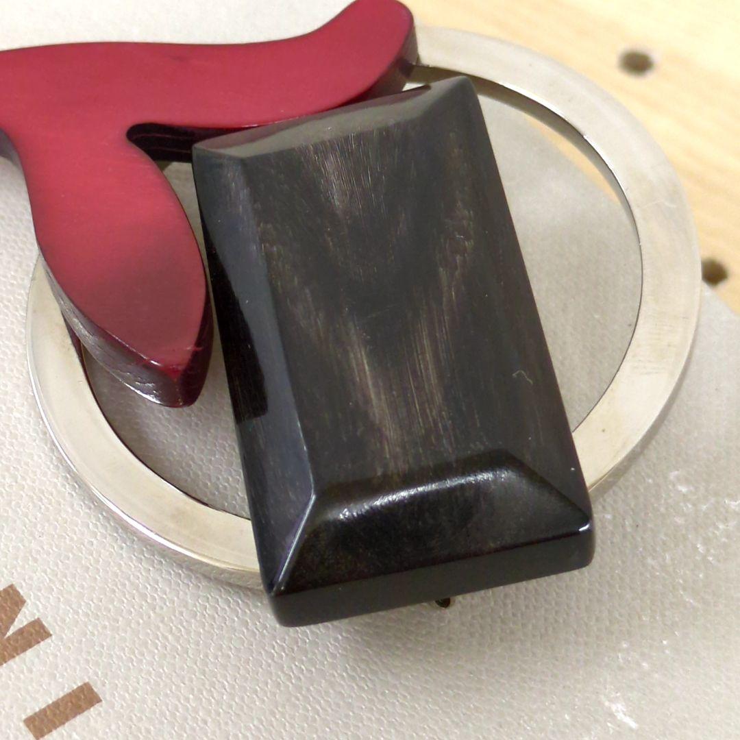 マルニ ブローチ レッド ブラック ブラウン シルバーカラー イタリア製