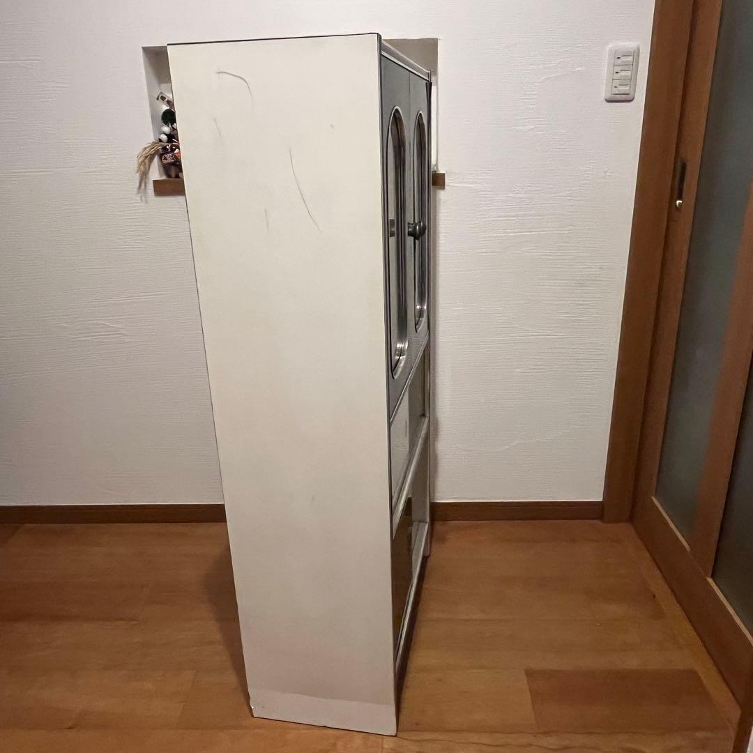 昭和レトロ 食器棚 アーチ 緑 白 当時物 ビンテージ カップボード キッチン