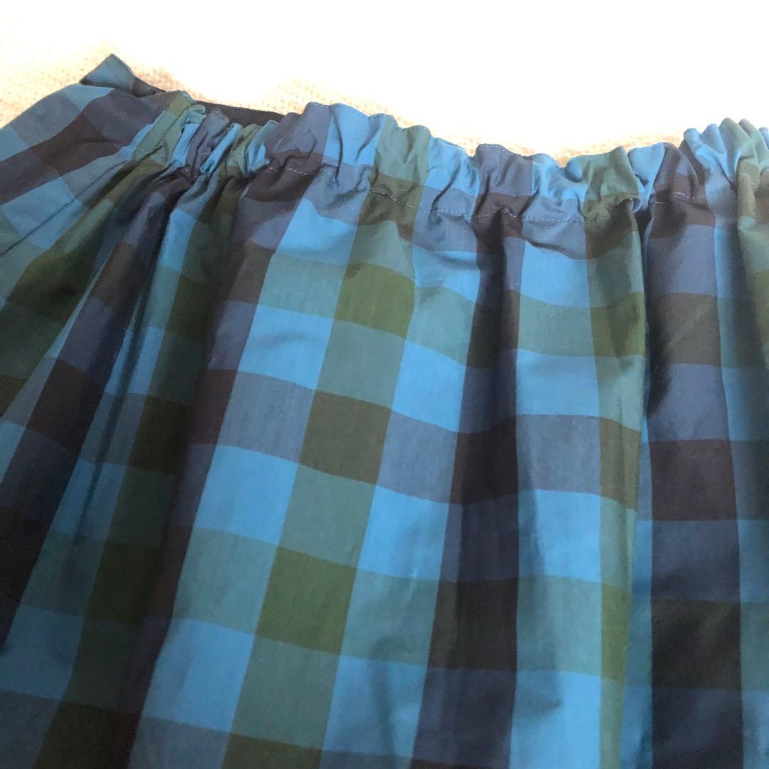 familiar ファミリア グリーンチェック　スカート