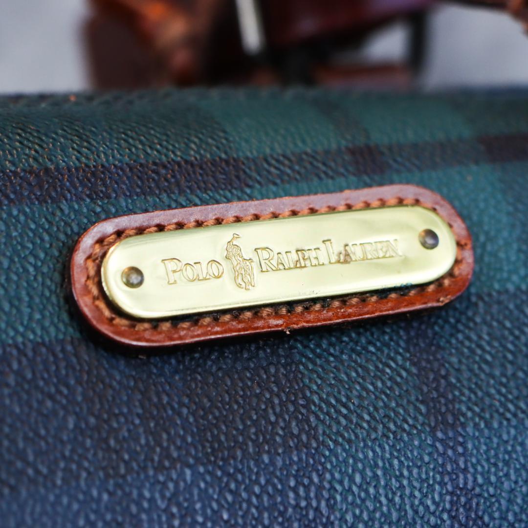 POLO RALPH LAUREN チェック柄 ハンドバッグ ボストン型