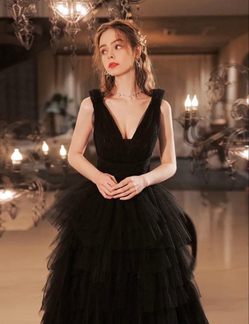 ブラックテウェディングドレス　XS