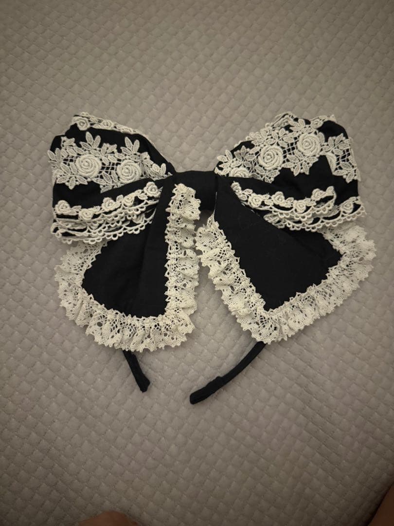 黒白 ヘッドドレス カチューシャ