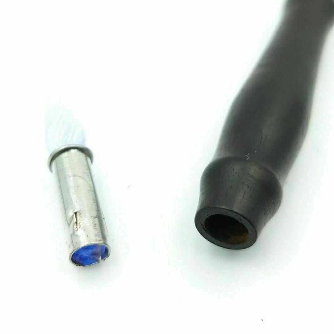 黒檀　ガラスペン木軸　No.12　ホワイトマイカ　天然石　ボルトレッティ互換軸