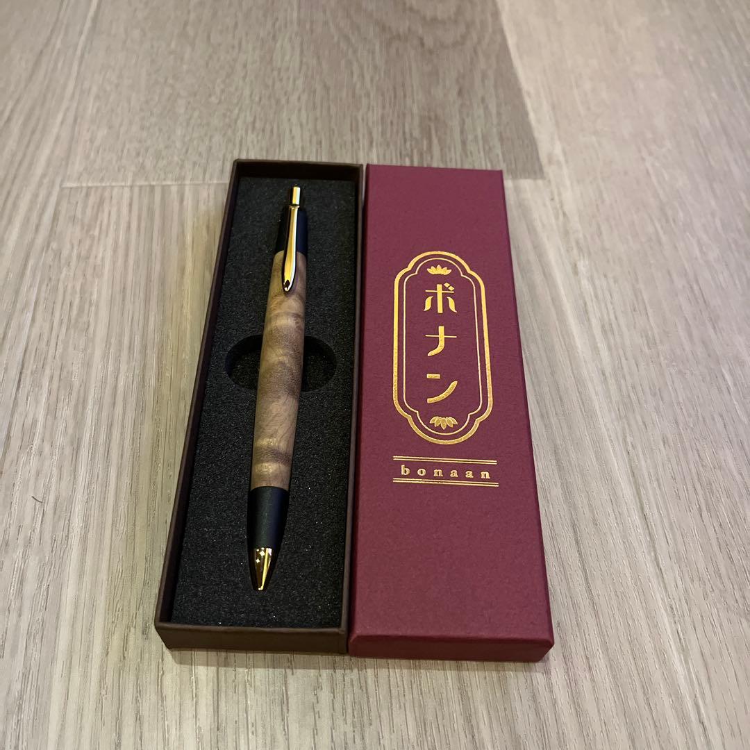 【新品未使用】ボナンペンシャープペンシル（マーブルウッド）（真鍮金具）