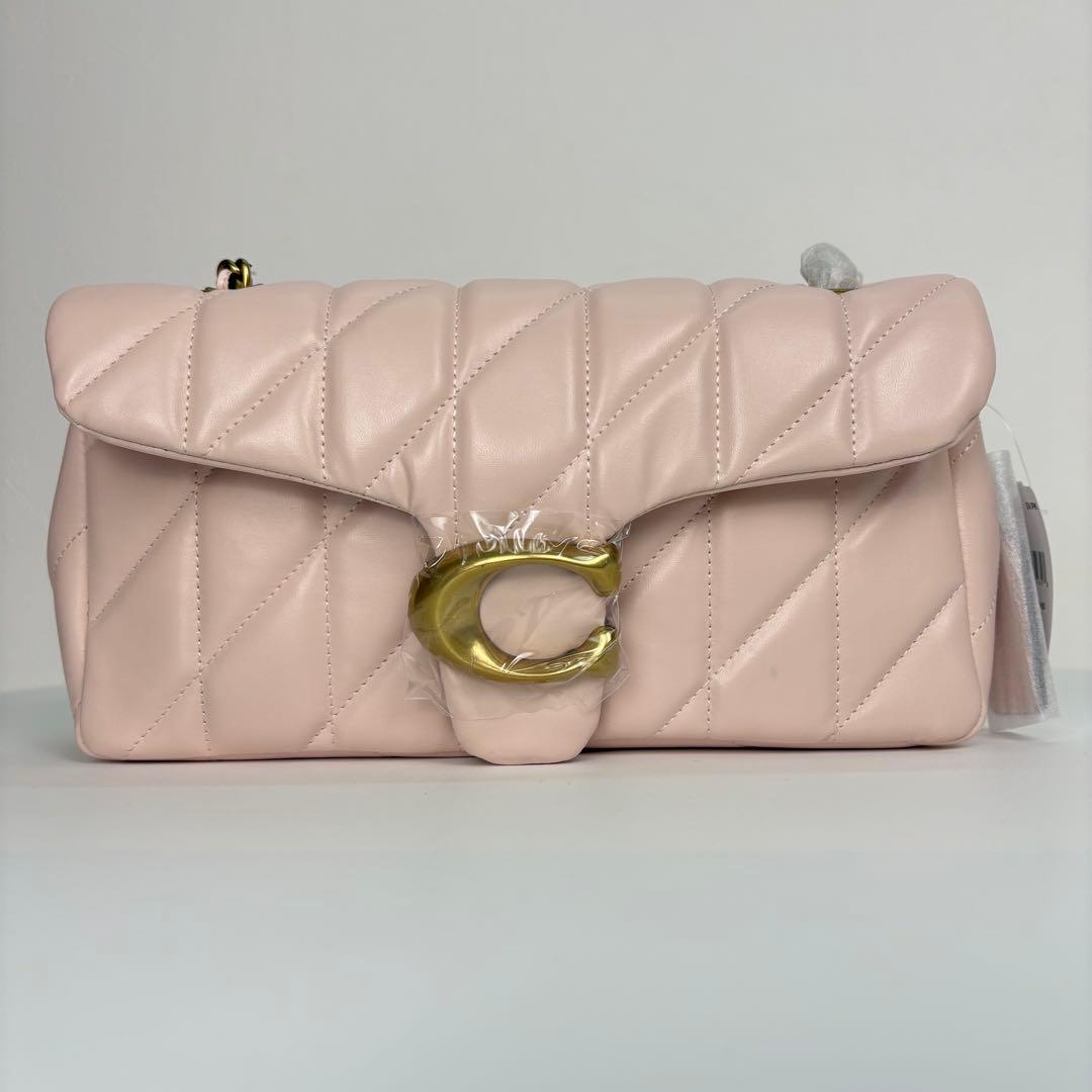 【COACH】 タグ有り タビー ショルダー バッグ 26 キルティング ピンク