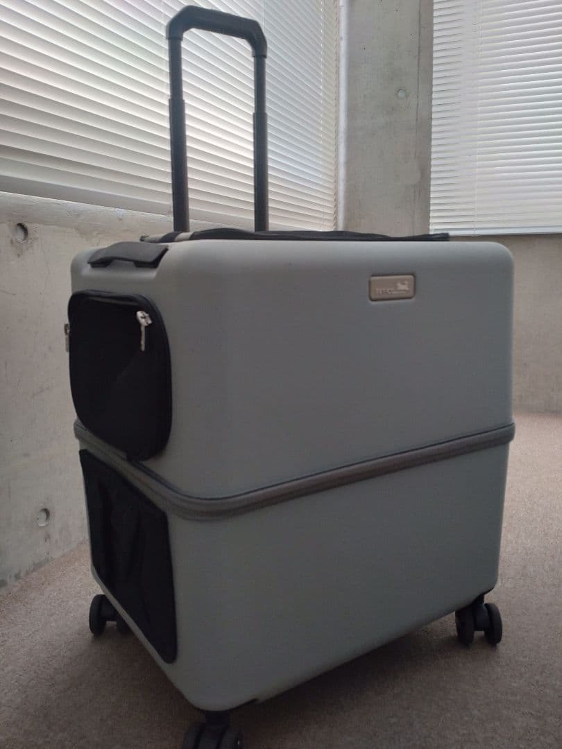 美品ペチコペットキャリー【Lサイズ】　PETICO サンドグレー×ホワイト