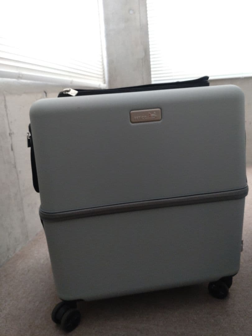 美品ペチコペットキャリー【Lサイズ】　PETICO サンドグレー×ホワイト