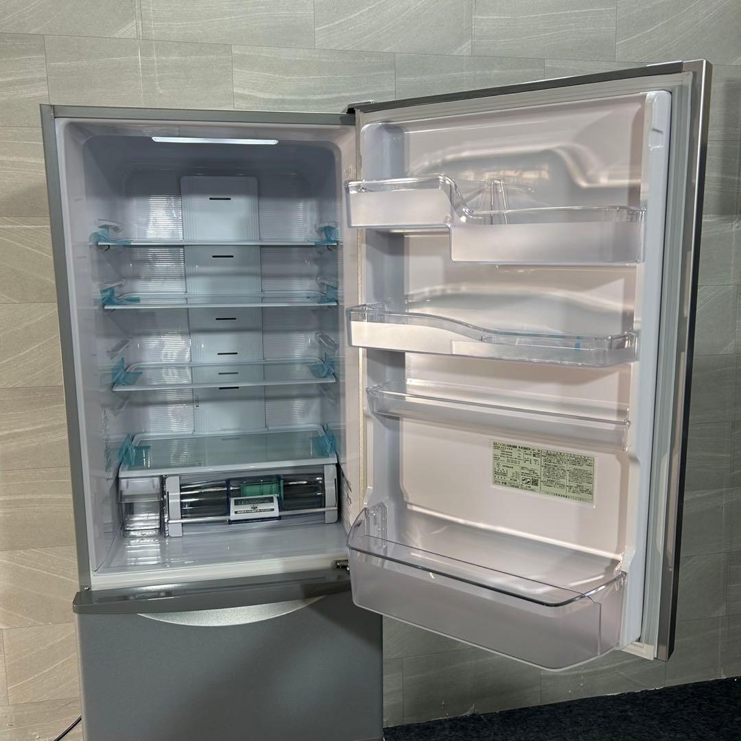 HITACHI 冷蔵庫 大型 375L 3ドア 右開き 真ん中野菜室 d3454