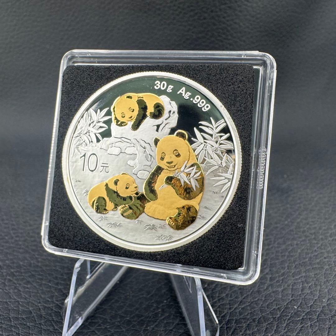 中国 パンダ 銀貨 2025年 純銀 ゴールドギルト特別版 観賞用ケース入