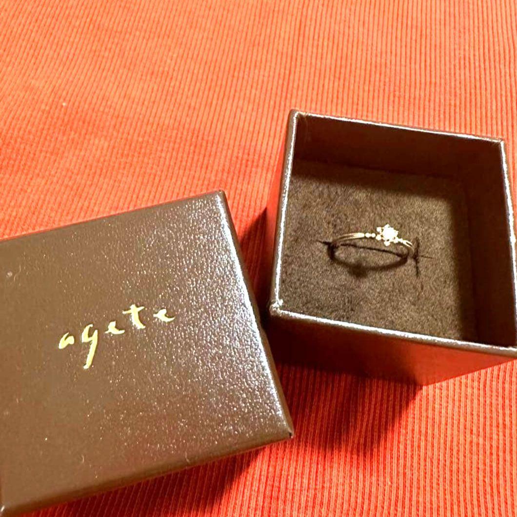 agete 美品⭐️11号　オパール&ダイヤ　リング