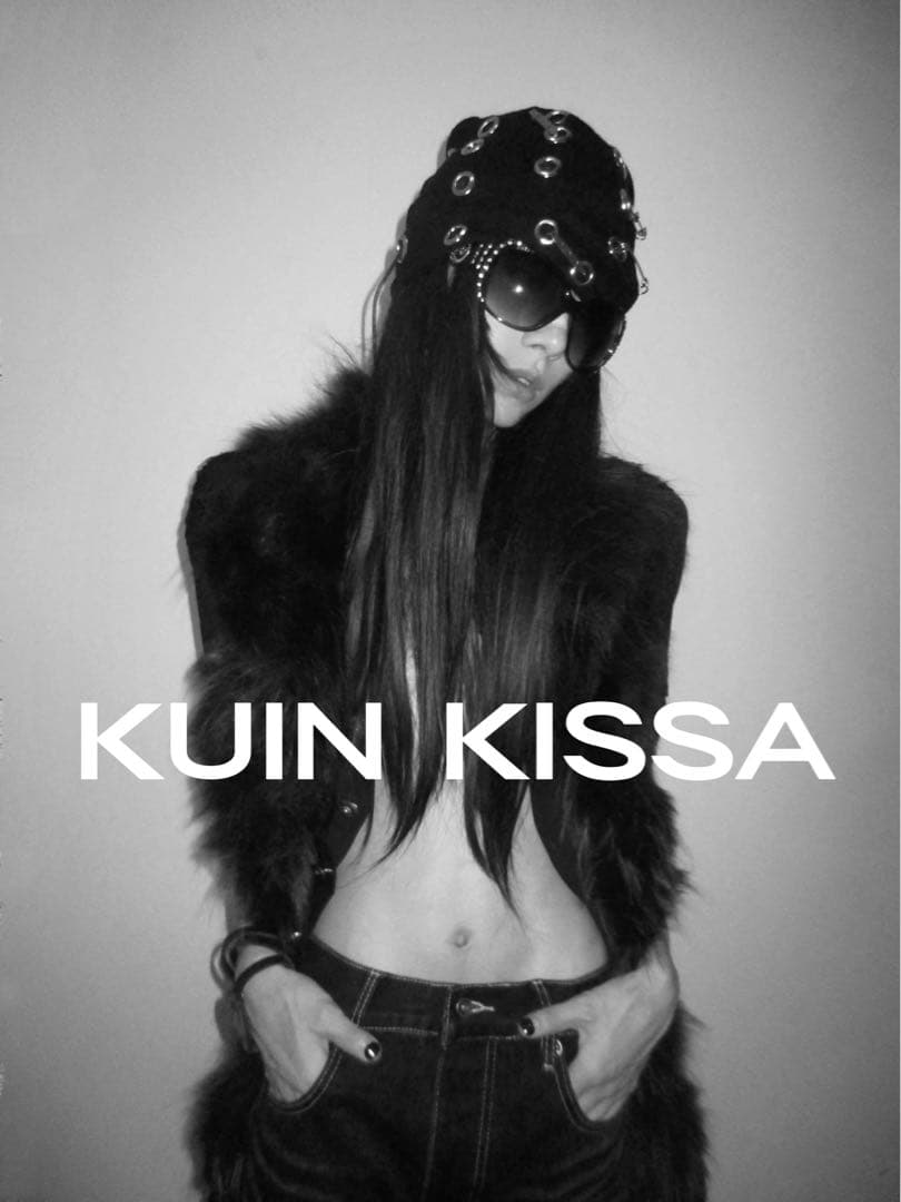 【モード】KUIN KISSA Block core銀抜き穴ビーニー 平成ギャル