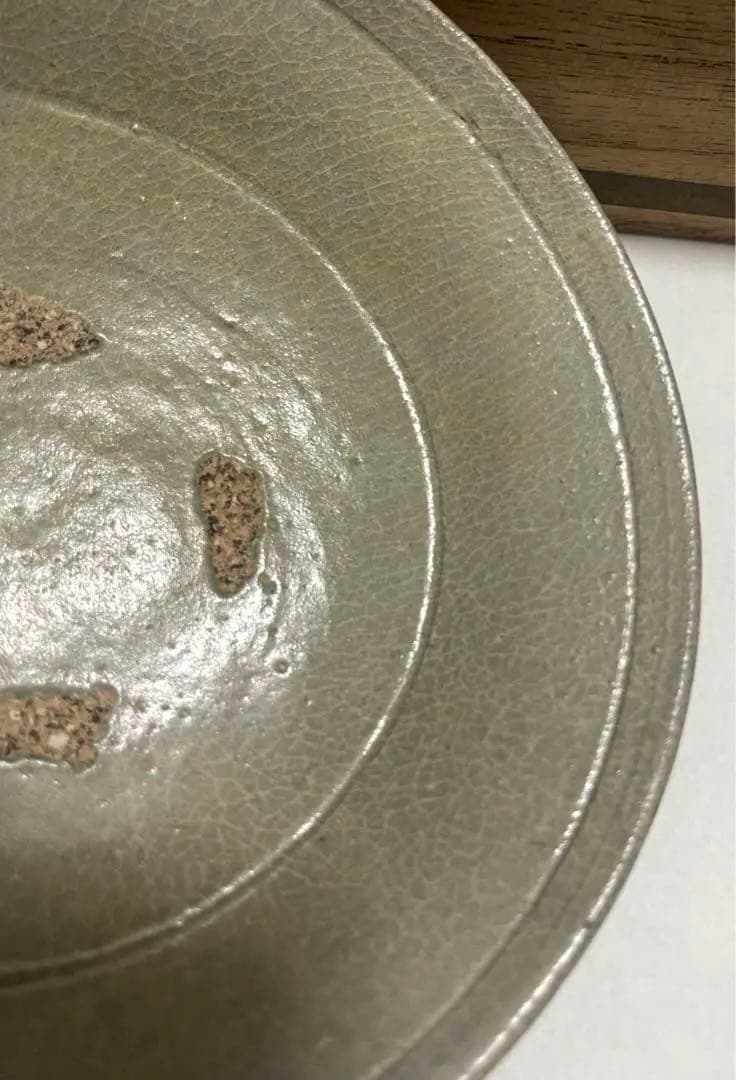 中国 骨董品 李朝 青磁 茶盌 アンティーク 箱付 古玩 古美術