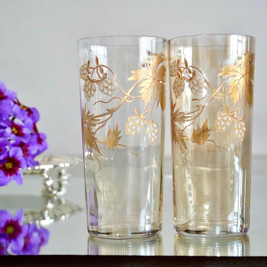 ぷっちまま★オールドバカラ 香水瓶M＆ラスター彩エナメル彩グラス2客