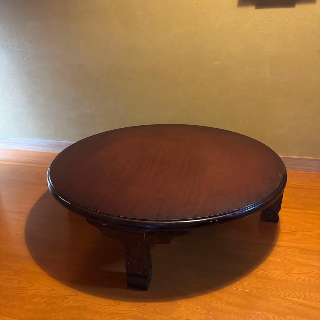 【アンティーク】丸テーブル 折り畳み座卓 センターテーブル ちゃぶ台 円卓