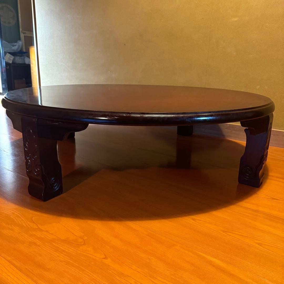 【アンティーク】丸テーブル 折り畳み座卓 センターテーブル ちゃぶ台 円卓