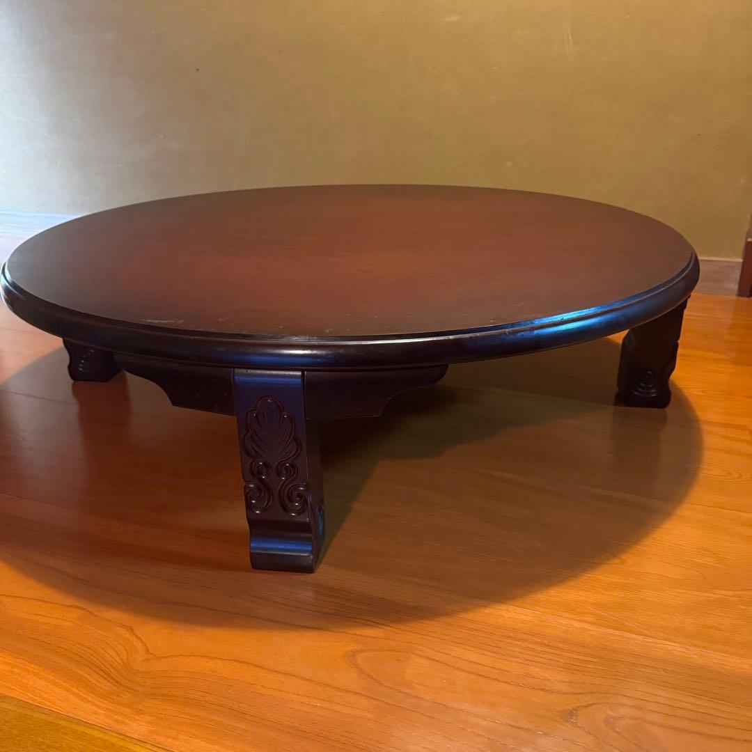 【アンティーク】丸テーブル 折り畳み座卓 センターテーブル ちゃぶ台 円卓