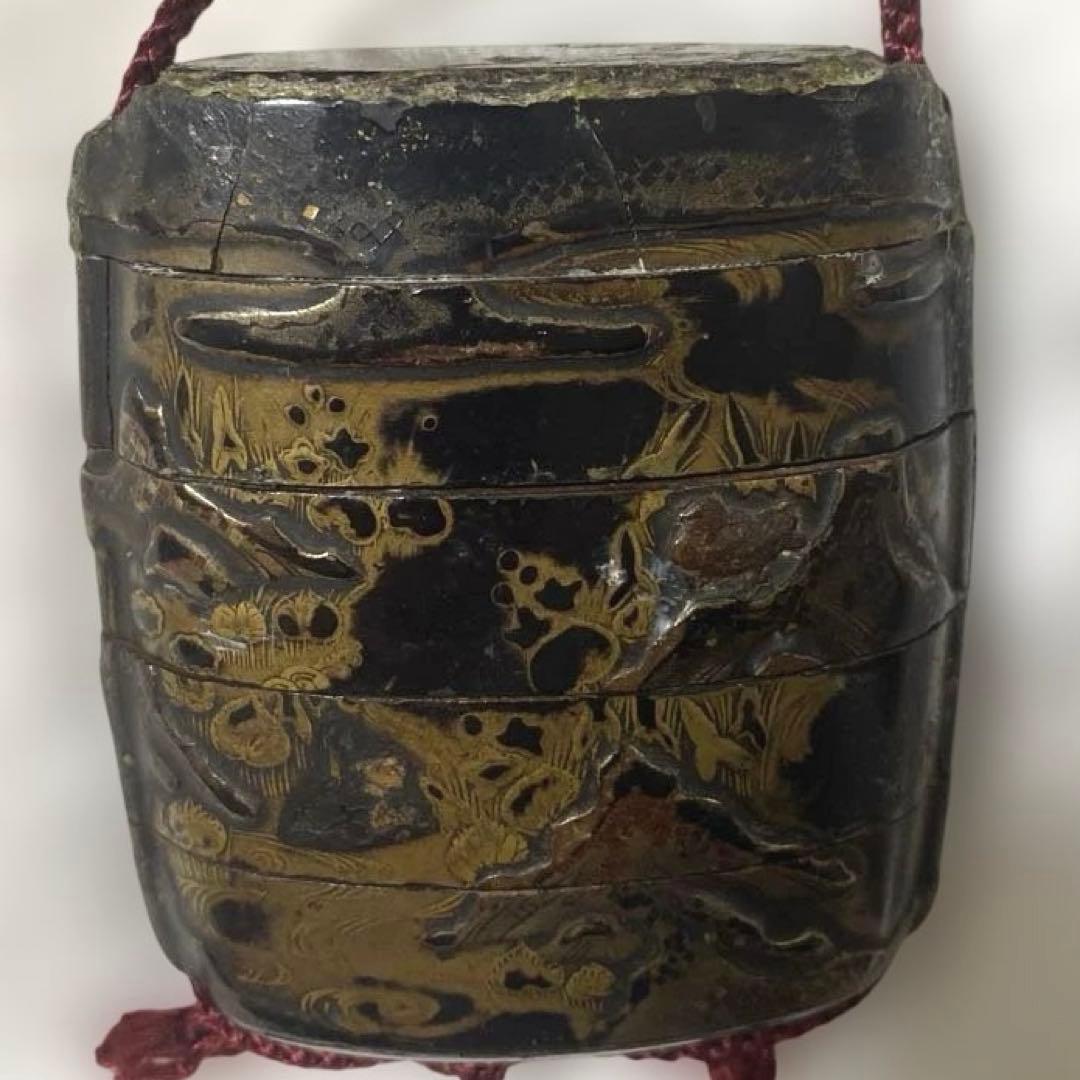 A-4 印籠　提物　金蒔絵　漆芸　漆器　古道具　アンティーク雑貨　美術品　工芸品