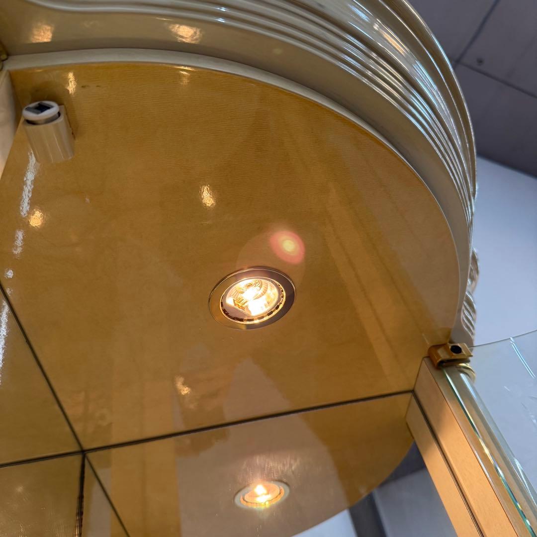 H112K68d イタリア製 コーナーキャビネット ミラーバック ロココ調