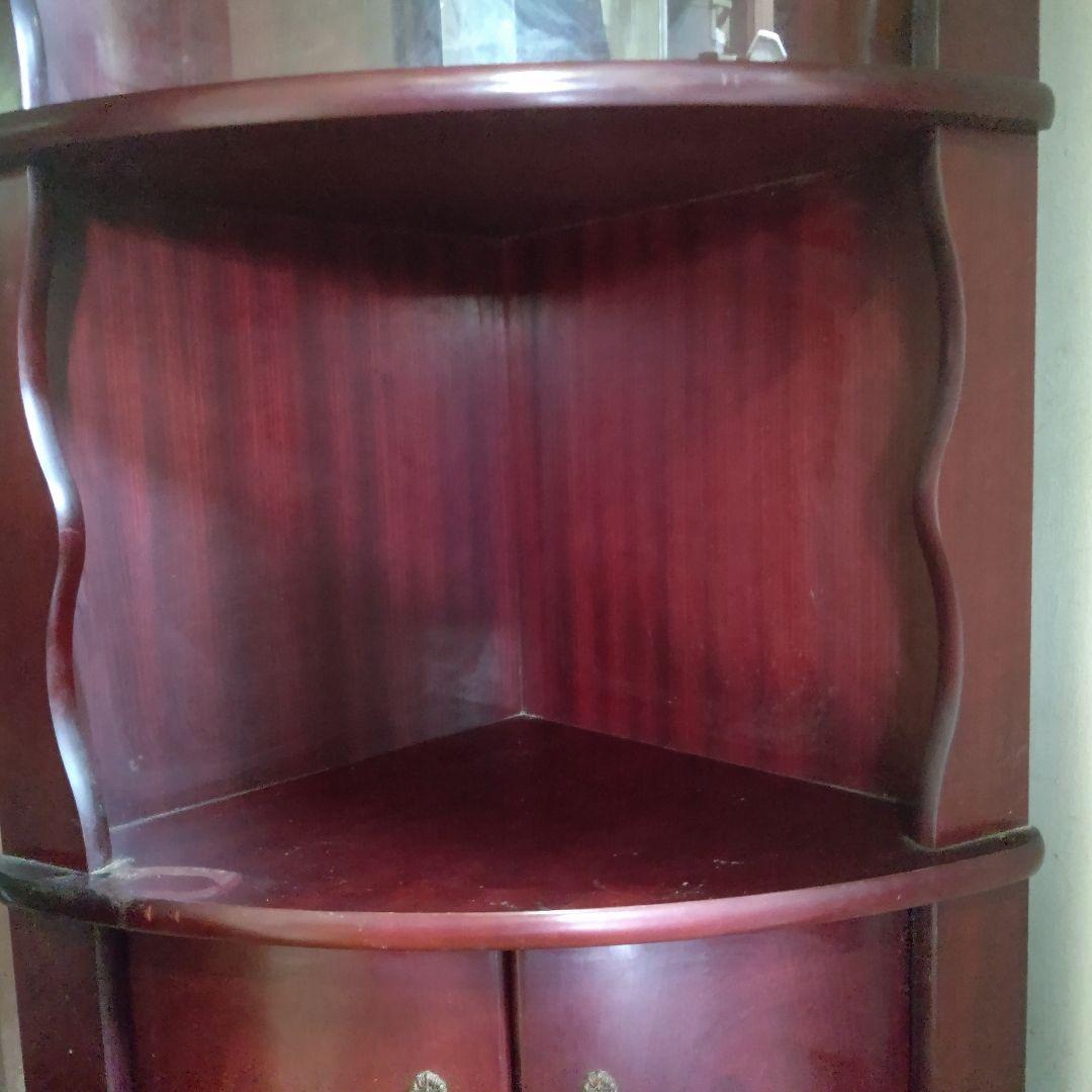 【お値下げ】木製コーナーキャビネット ダークレッド