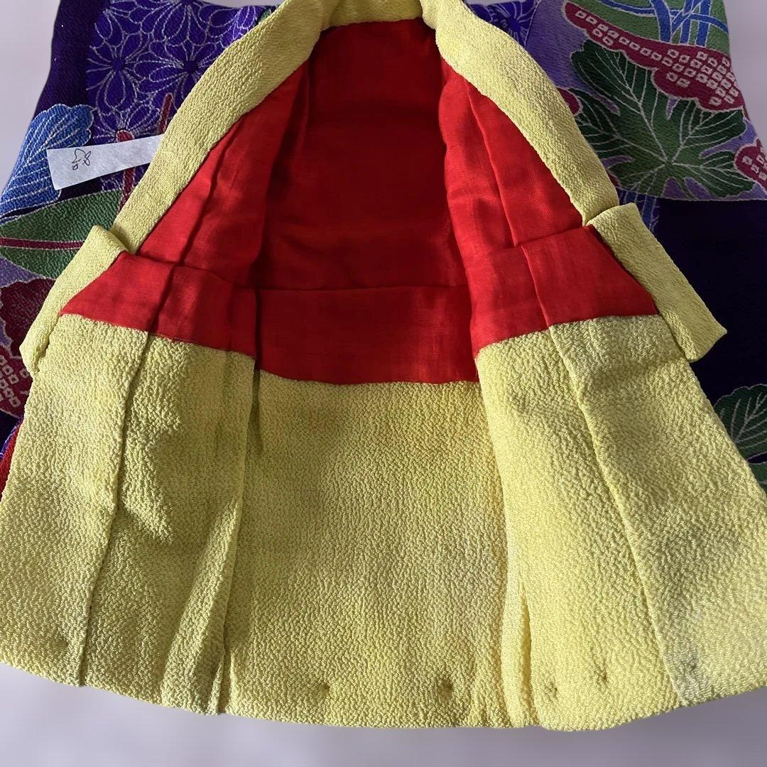 人形の着物　８号　古布ちりめん　二重　102501