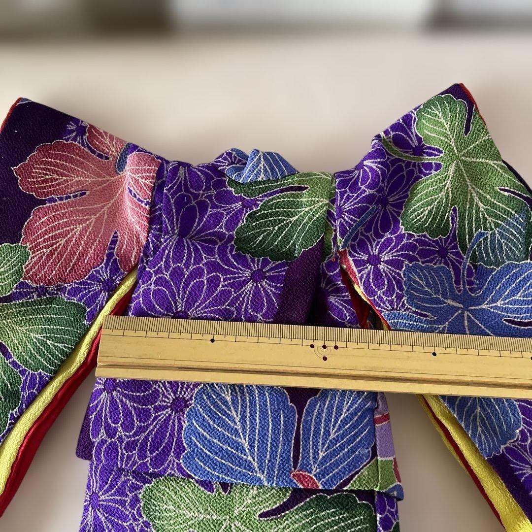 人形の着物　８号　古布ちりめん　二重　102501