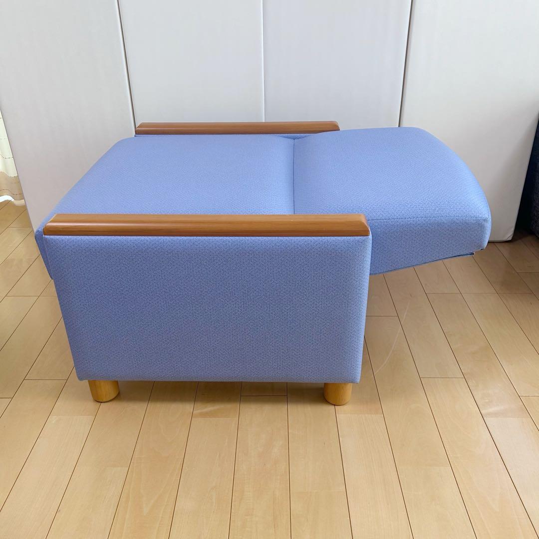 NAIKI ナイキ　ロビーチェア　ソファベッド　ライトブルー　リクライニング②