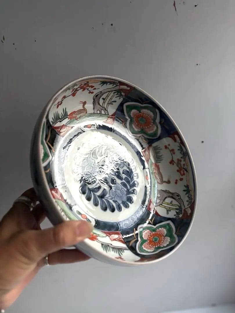 694 骨董 アンティーク 古伊万里 染付 豪華絢爛 色絵鉢 幕末