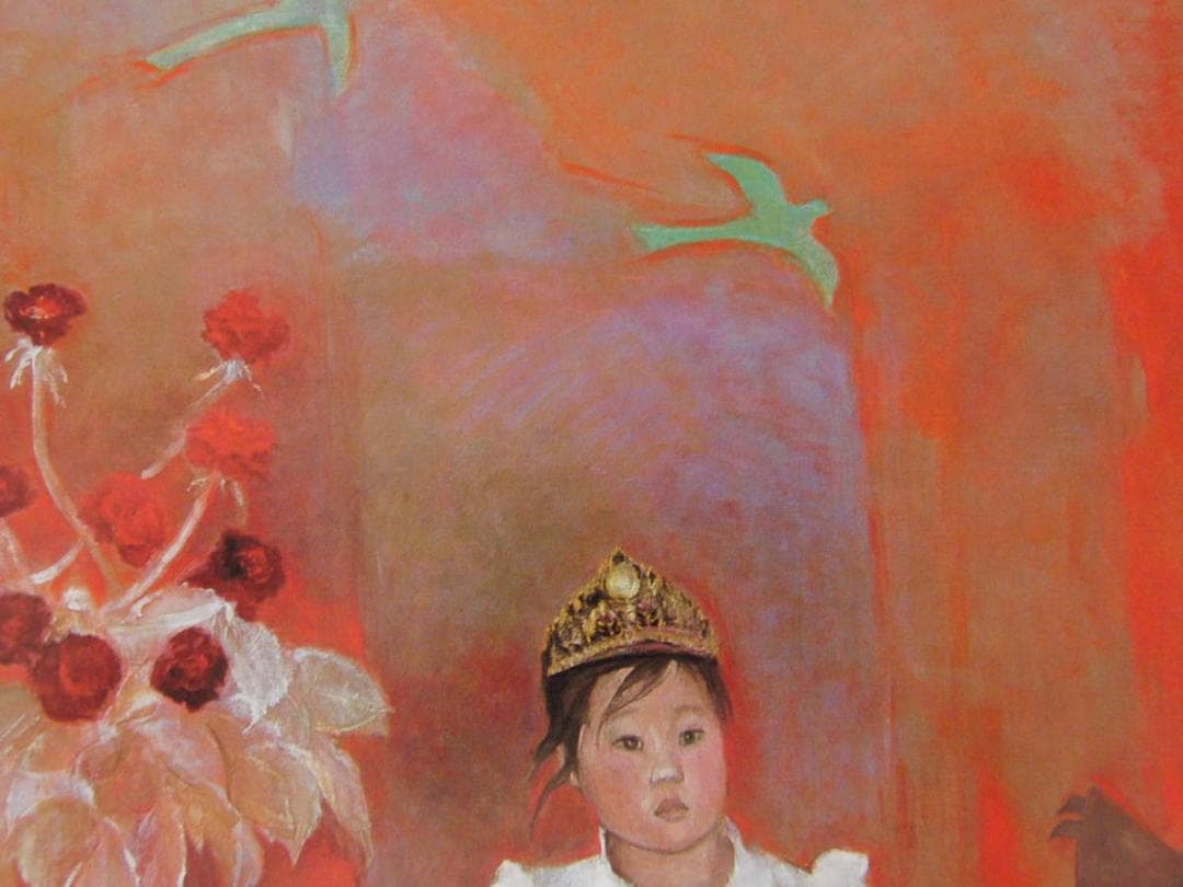 岡田菊恵、【シンデレラごっこ】、希少な額装用画集より、新品額装付、状態良好