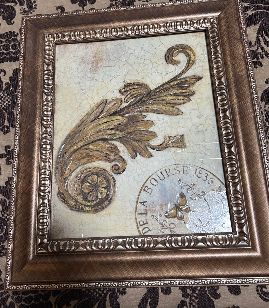 ☆アニーフィスク　額絵　クラシカル　オーナメント柄　アートフレーム　ゲル画☆