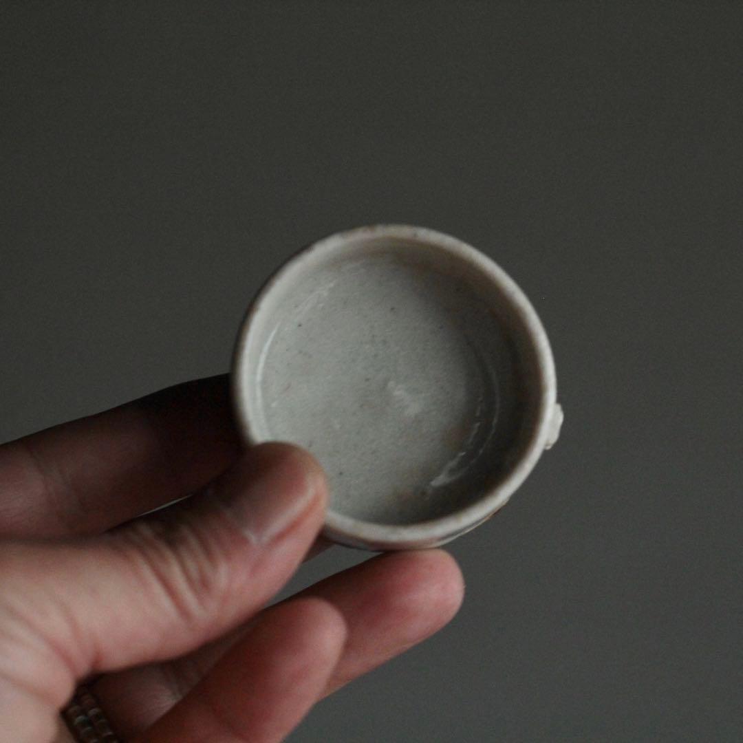 鳥の餌入れ 半筒盃 瀬戸 盃 古道具 アンティーク