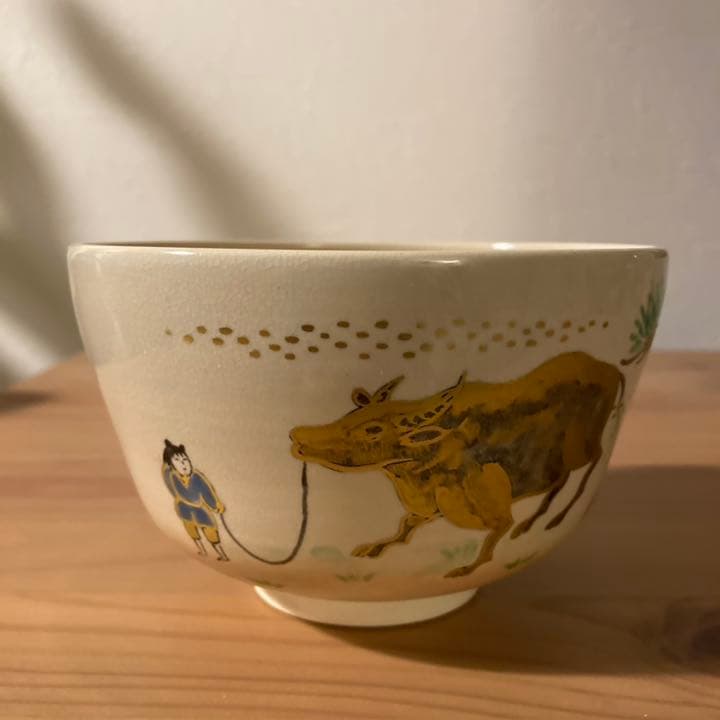 東雲窯 十牛之図 茶盌●共箱●ヴィンテージ茶道具●茶碗