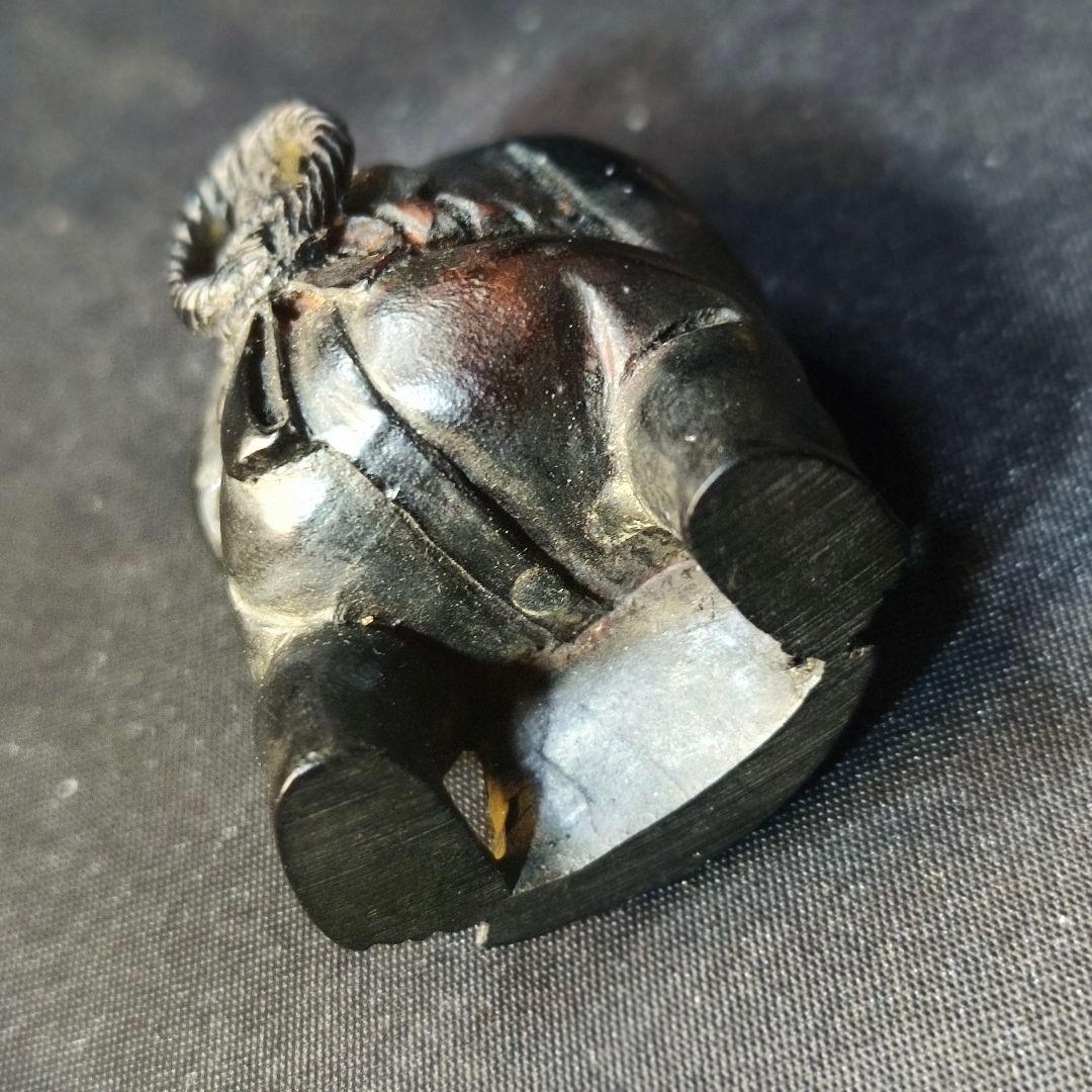 江戸骨董 黒檀彫り根付 相撲力士 手作り 無銘 時代物 旧家蔵出蒐集家放出美品